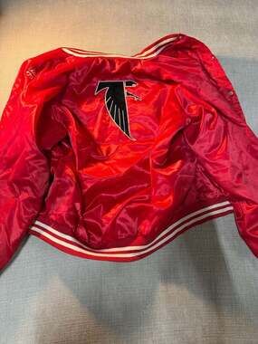 Vintage Atlanta Falcons Chalk Line Satin Snap Jacket with Personalized Embroider